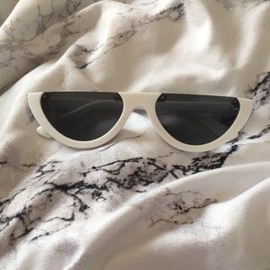white half rim sunglasses